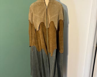 Vintage 1970’s Woman’s Neiman Marcus Groovy Layered Suede Cape