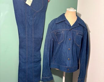 Traje vaquero LEE vintage con etiquetas de los años 70 para hombre de Sanforset