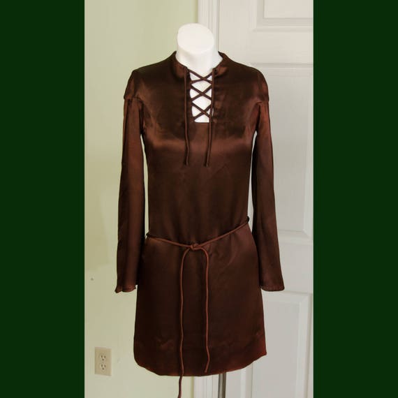 Vintage 1960’s Corky Craig Mod Dress Long Bell Sle