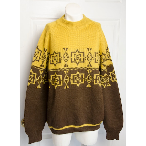 Vintage 1960's Brown and Mustard Mens Ski Winter S