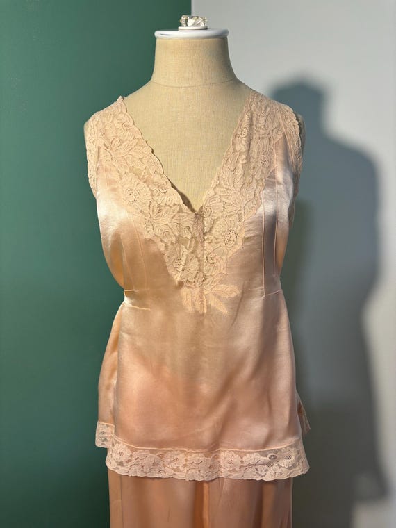 Vintage 1930’s  Silk Lace Beach Pajamas - image 4