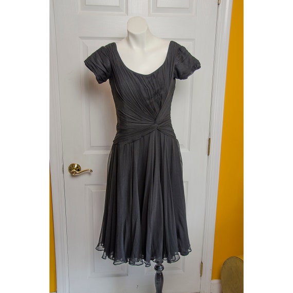 Vintage 1950’s Ceil Chapman Black Chiffon Cocktail
