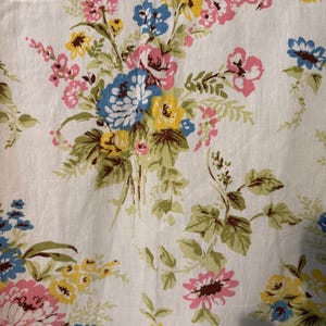 Vintage 1940’s Flower Print Kitchen Ruffled Curtains Valence