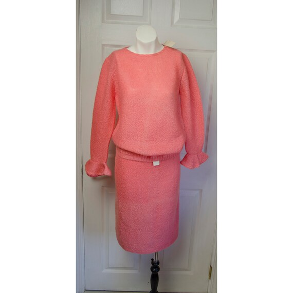 Vintage 1950's 1960's Jane Orwell Pink Knit Sweate