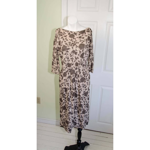 Vintage 1950s Jerry Gilden Spectator Floral Knit D