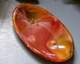 Red and gold Oval  pot melt dish bowl tray