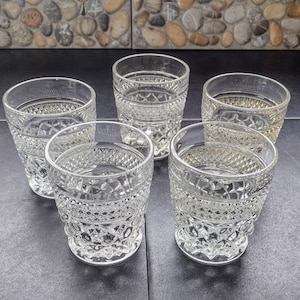 Vintage Anchor Hocking Wexford Glass Tumblers - Set of 5