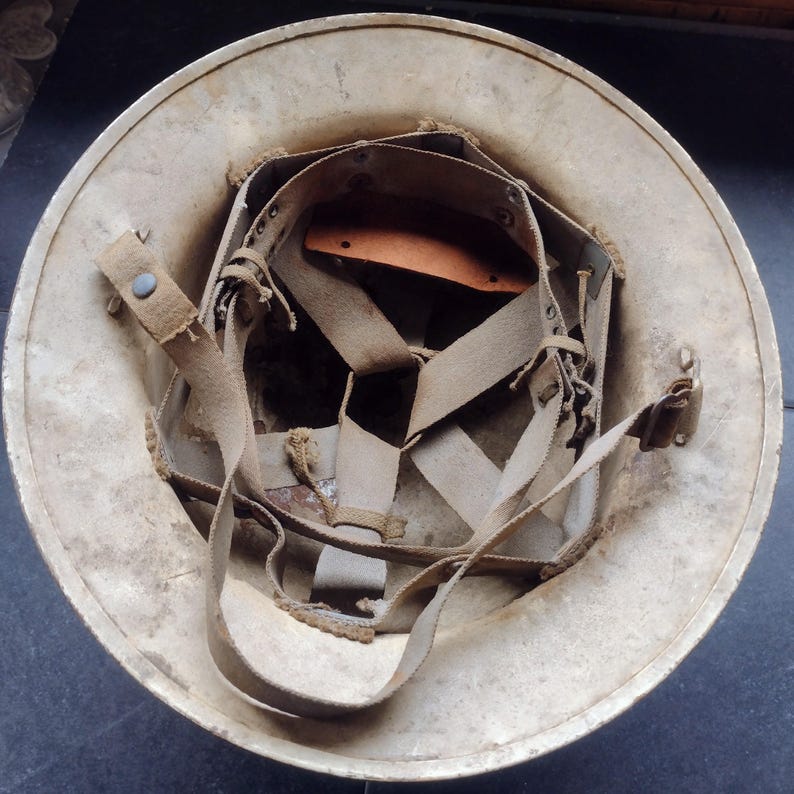 WW2 Era US Civil Defense Steel Helmet with Air Warden Reporting Documents