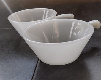 Vintage Anchor Hocking Fire King Ovenproof Milk Glass Bowl With