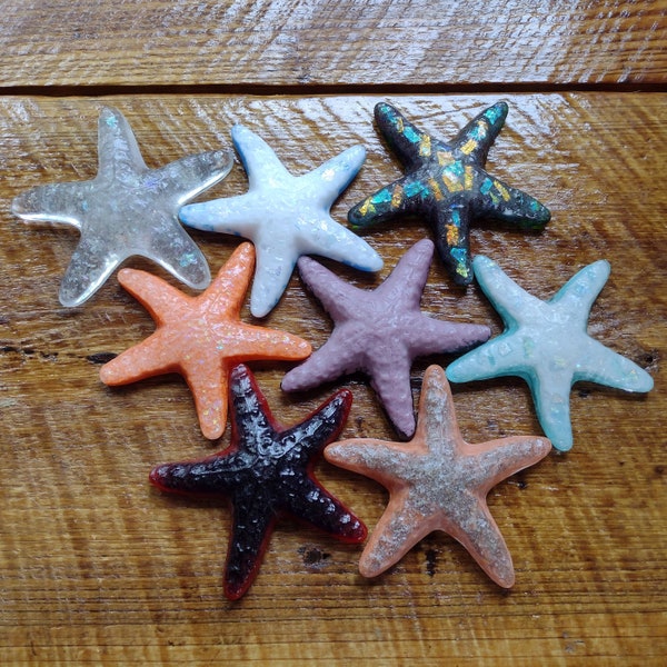 Fused Glass  Starfish Kiln Cast Ornament Paperweight Multiple Colors