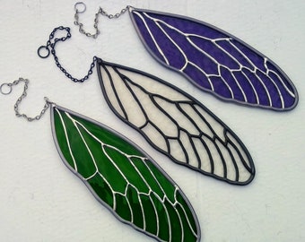 Stained Glass Cicada Insect Wing Suncatcher Various Colors