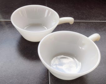 Vintage Anchor Hocking Fire King Ovenproof Milk Glass Bowl With