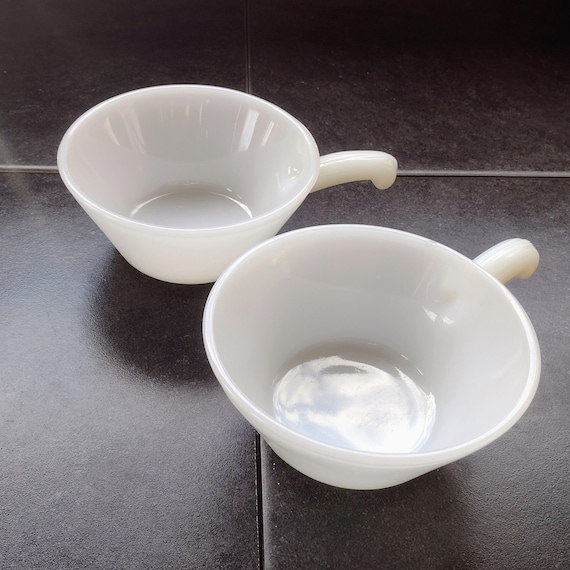 ANCHOR HOCKING Fire king 22k ソーサーボウルセット Vintage Anchor Hocking Fire King Ovenproof Milk Glass Bowl With
