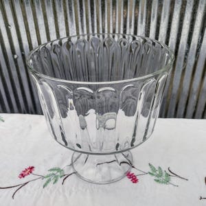 Vintage Glass Trifle Bowl: Dessert Serving Dish