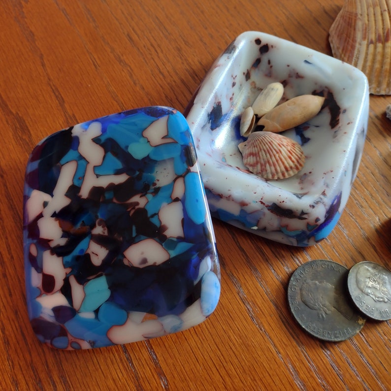 Funky Blues and White Fused Glass Box With Lid - Etsy