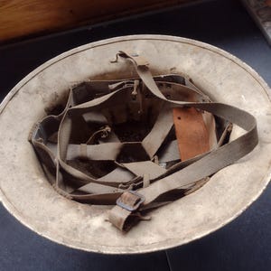 WW2 Era US Civil Defense Steel Helmet with Air Warden Reporting Documents