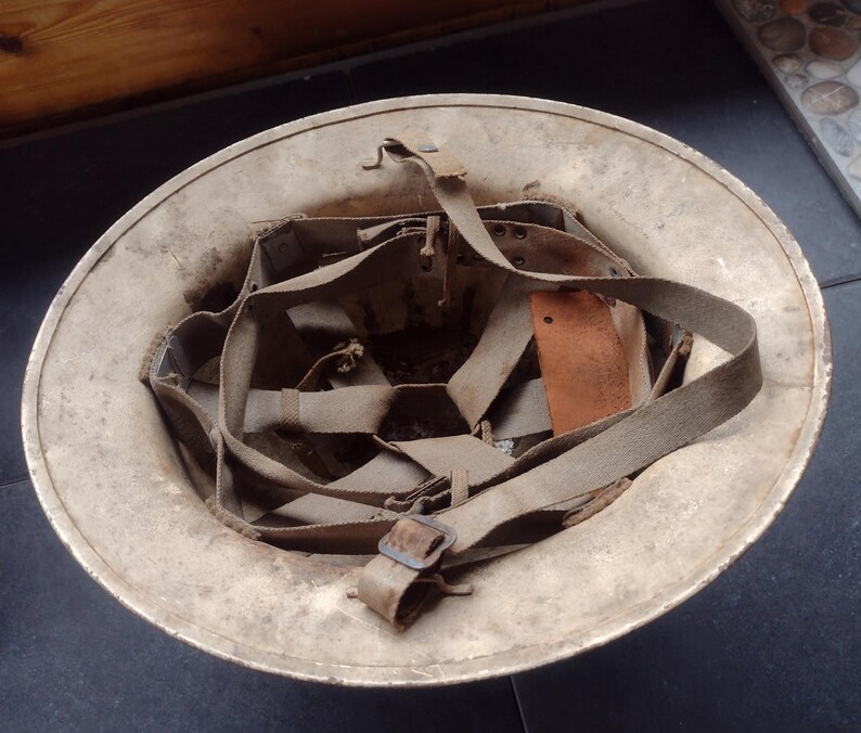 WW2 Era US Civil Defense Steel Helmet with Air Warden Reporting Documents