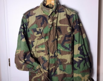 Vintage US Army Coat Cold Weather Field Camouflage Pattern X Small Short