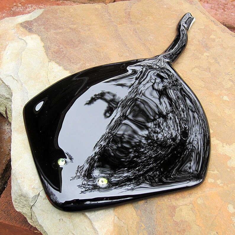 Black Stingray Fused Glass Fish Great Item for an Aquarium image 1