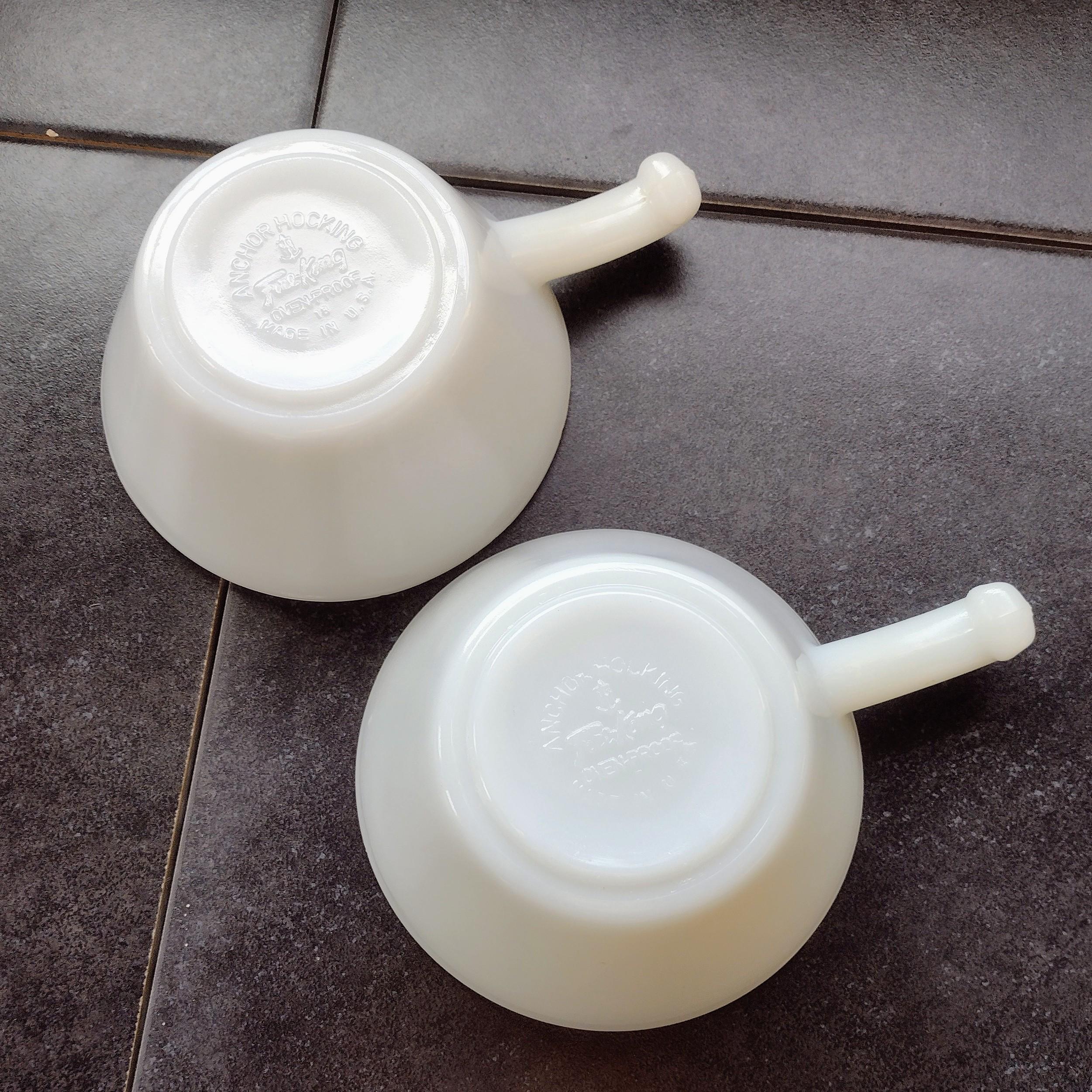 Vintage Anchor Hocking Fire King Ovenproof Milk Glass Bowl With