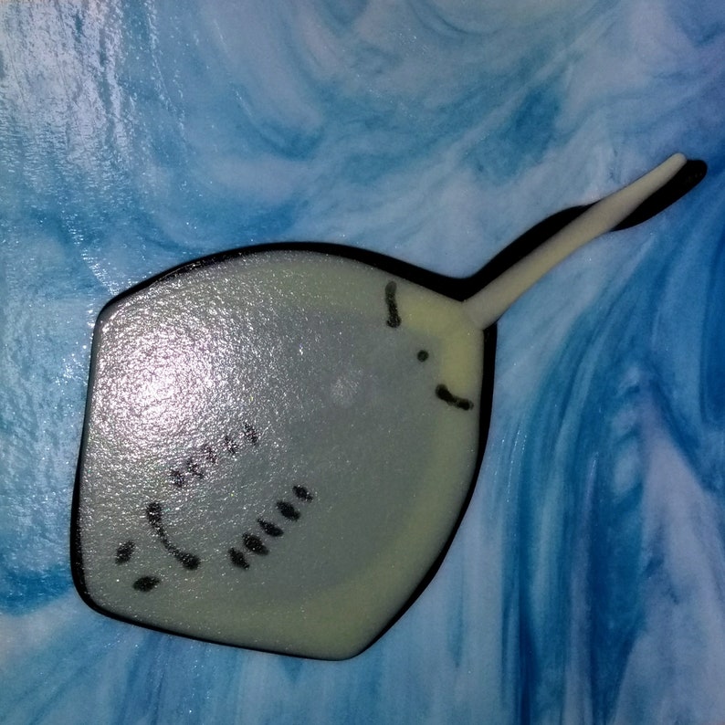 Black Stingray Fused Glass Fish Great Item for an Aquarium image 8