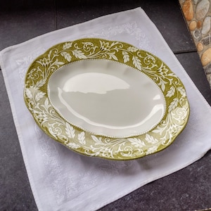 Vintage English Staffordshire Sterling Renaissance Green Pattern J and G Meakin