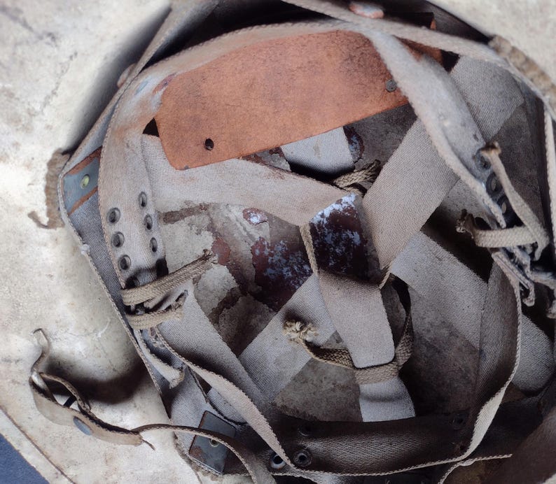 WW2 Era US Civil Defense Steel Helmet with Air Warden Reporting Documents