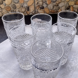 Vintage Anchor Hocking Wexford Glass Tumblers - Set of 6