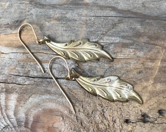 Silver Leaf Earrings - Vintage Style Nature Inspired Woodland Mothers Day Vintage Leaves Gifts Under 30 Statement Jewelry