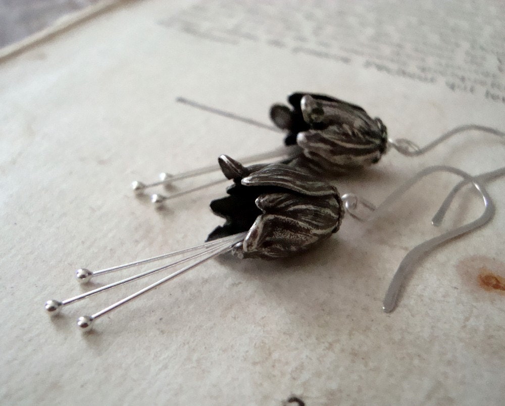 Boho Orecchini Pendenti A Tulipano In Argento - Gioielli A Fiore Vintage Per Donne E Ragazze, Fatto A Mano - 5