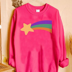 Mabel Pines Cosplay Sweatshirt - Gravity Falls Rainbow Star Crewneck Pullover Costume