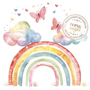 14 aquarel regenboog clipart, transparante png-bestanden van hoge kwaliteit, direct downloaden, Paper Crafts, creatieve projecten