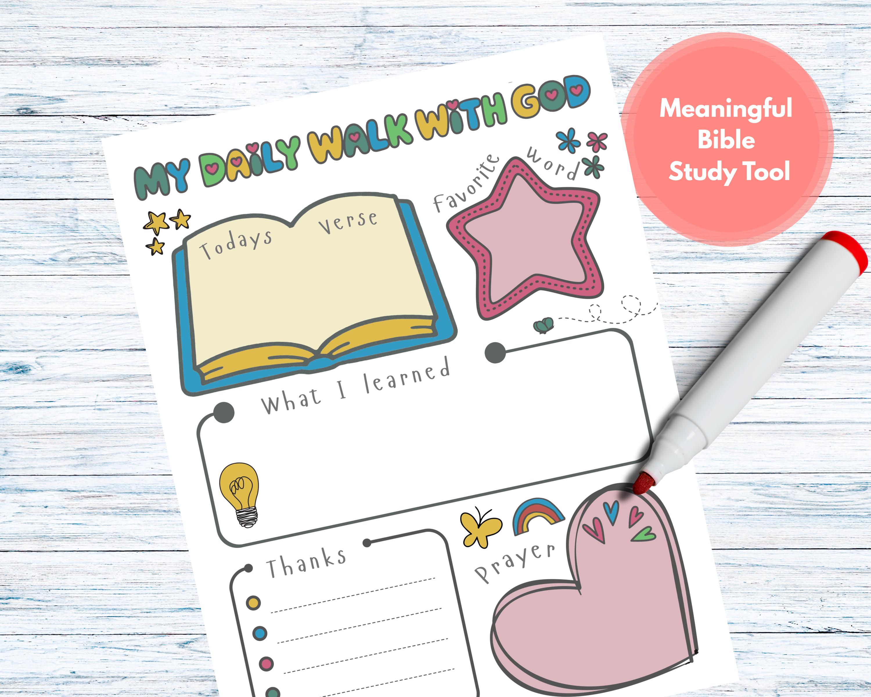 Kids Bible Study Printable – Daily Bible Study Journal for Kids ...
