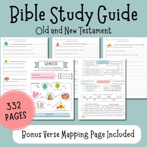 Printable Bible Study Guide: Book Summaries, Scripture Prompts (Digital Download)