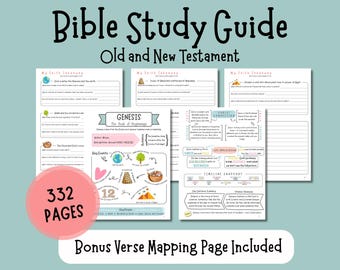 Guía de estudio bíblico imprimible: Resúmenes de libros, sugerencias bíblicas (descarga digital)