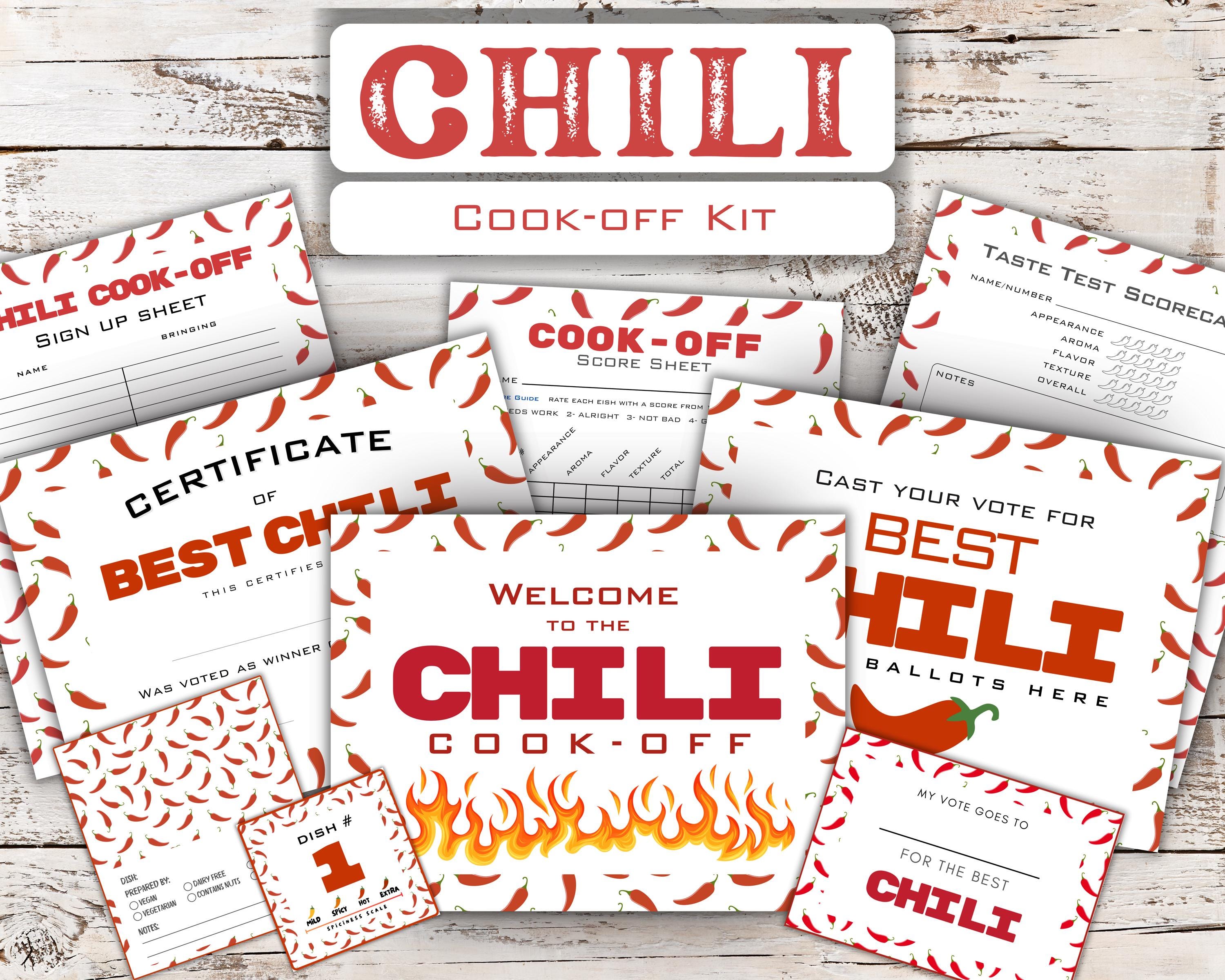 Chili Cook off Kit Printable, Chili Cook off Ballot, Sign up Sheet ...