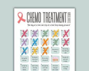 Chemo Countdown Calendar Printable, Cancer Treatment Tracker & Motivational Chemo Gift, Digital Download