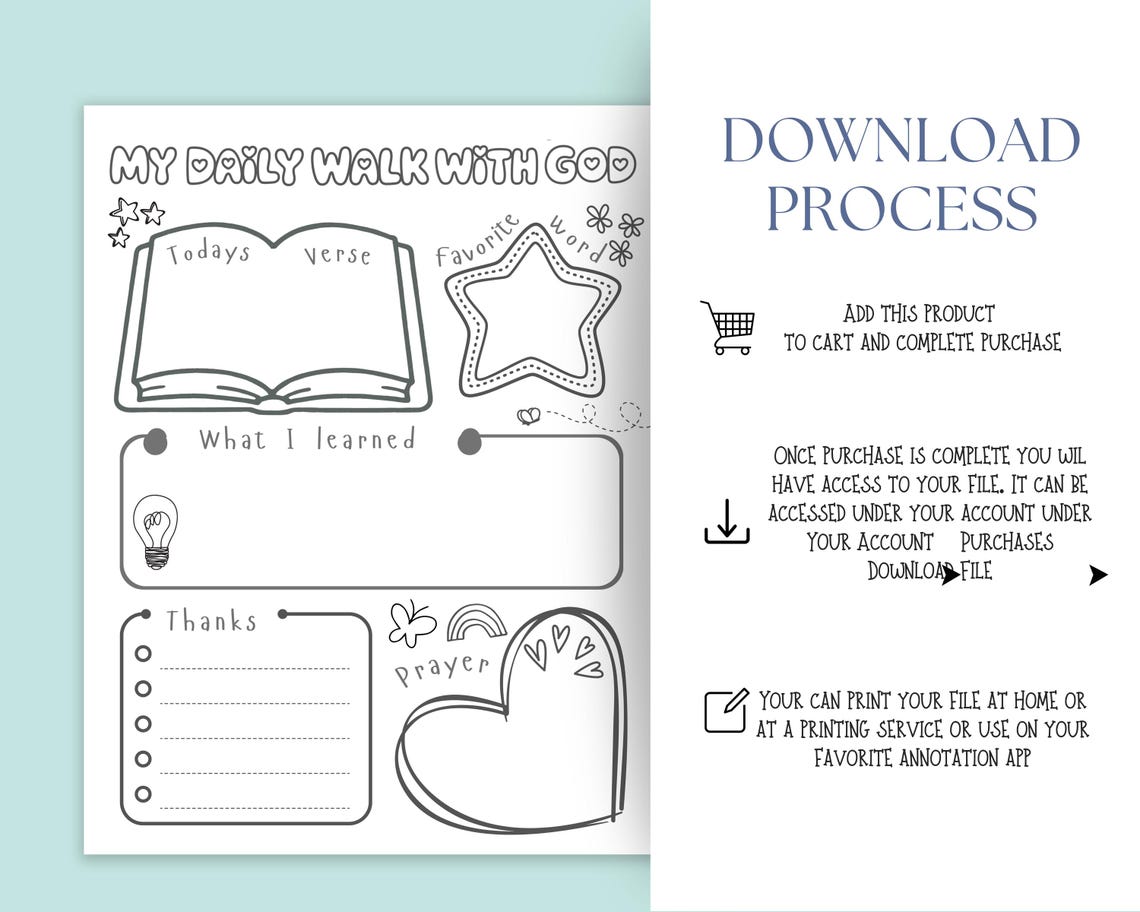 Kids Bible Study Printable – Daily Bible Study Journal for Kids ...