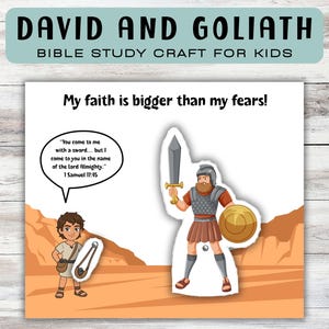 David and Goliath Craft, Bible characters, Sunday School Craft, bible Coloring pages, Bible study resource, Childrens ministry, kid ministry