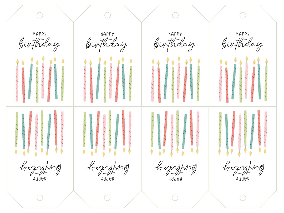 Happy Birthday Printable Tags - Etsy