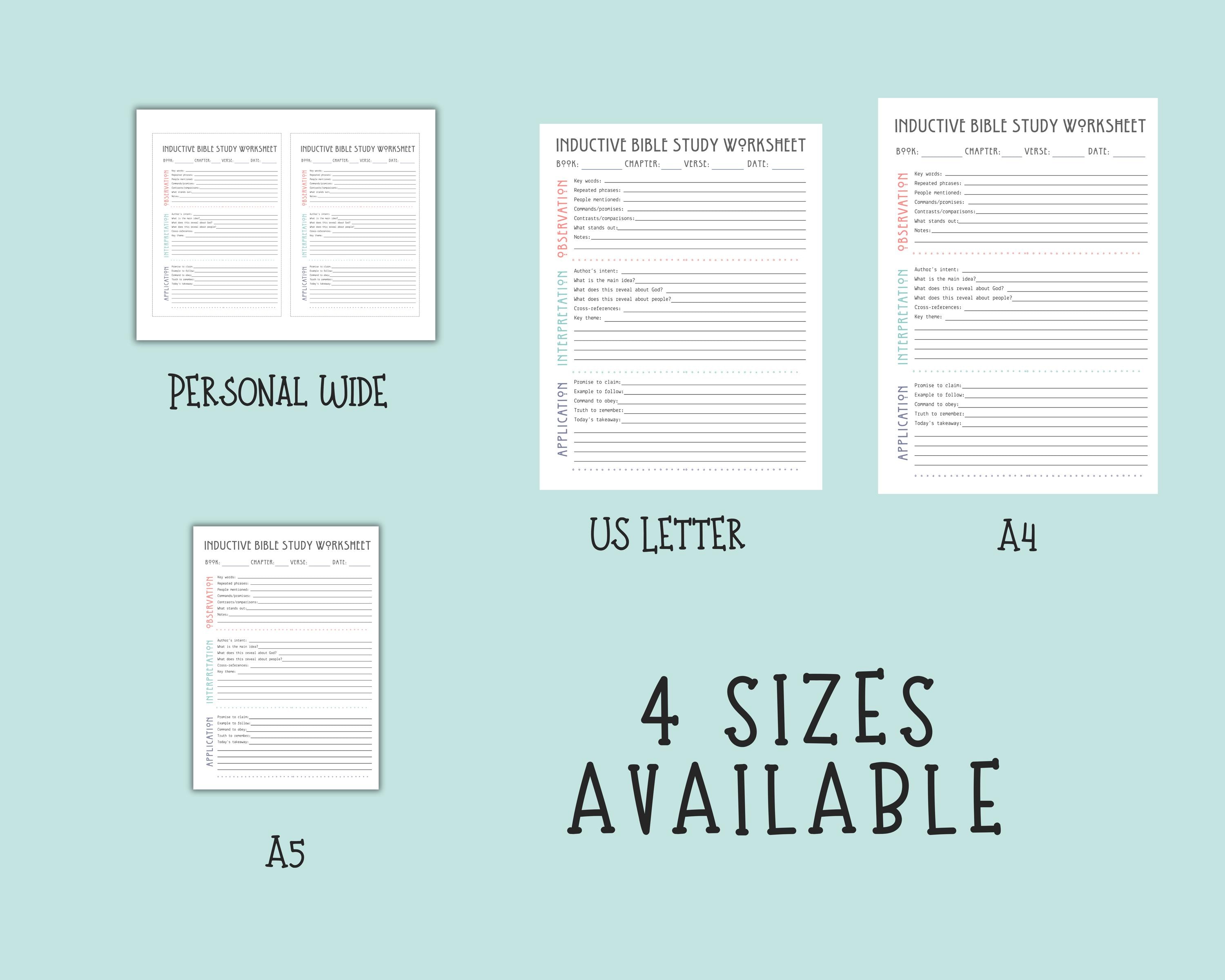 Inductive Bible Study Sheet, Printable Scripture Guide , Verse Mapping ...