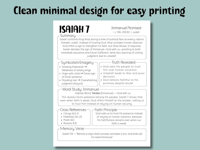 Isaiah Bible Study Guide, Printable Bible Study Template, Bible Study ...