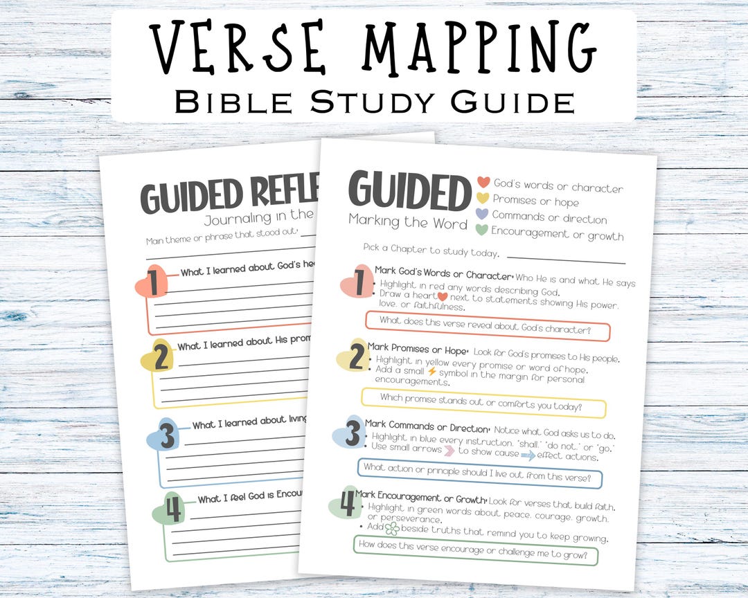 Guided Bible Study Guide Printable | Verse Mapping Template | Daily ...