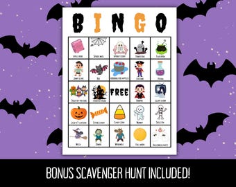 Halloween Bingo for Kids – Printable Family Bingo Game – Classroom Halloween Activity – Preschool Game – Fall Party Game Cards