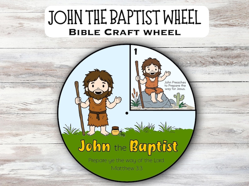 John the Baptist Craft, Bible Story Activity, Sunday School Printable ...
