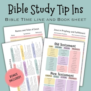 Bible Tip Ins Printable | Bible Timeline | Bible Study Guide | Verse Mapping Template | Bible Study Resource | Bible Inserts