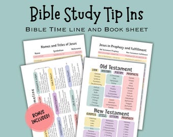 Bible Tip Ins Printable | Bible Timeline | Bible Study Guide | Verse Mapping Template | Bible Study Resource | Bible Inserts