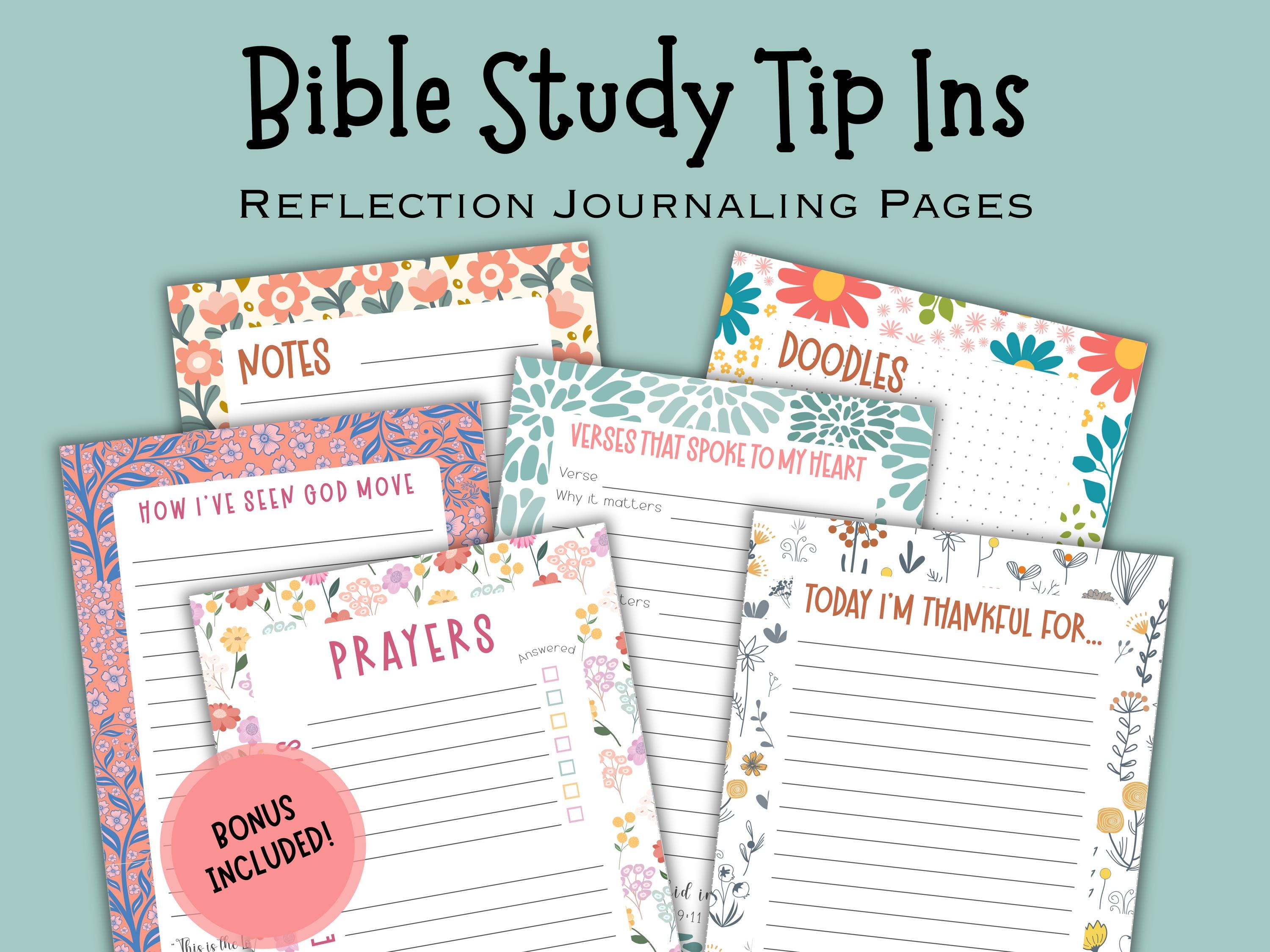 Bible Tip Ins Printable, Journaling Bible Inserts, Bible Study Resource ...