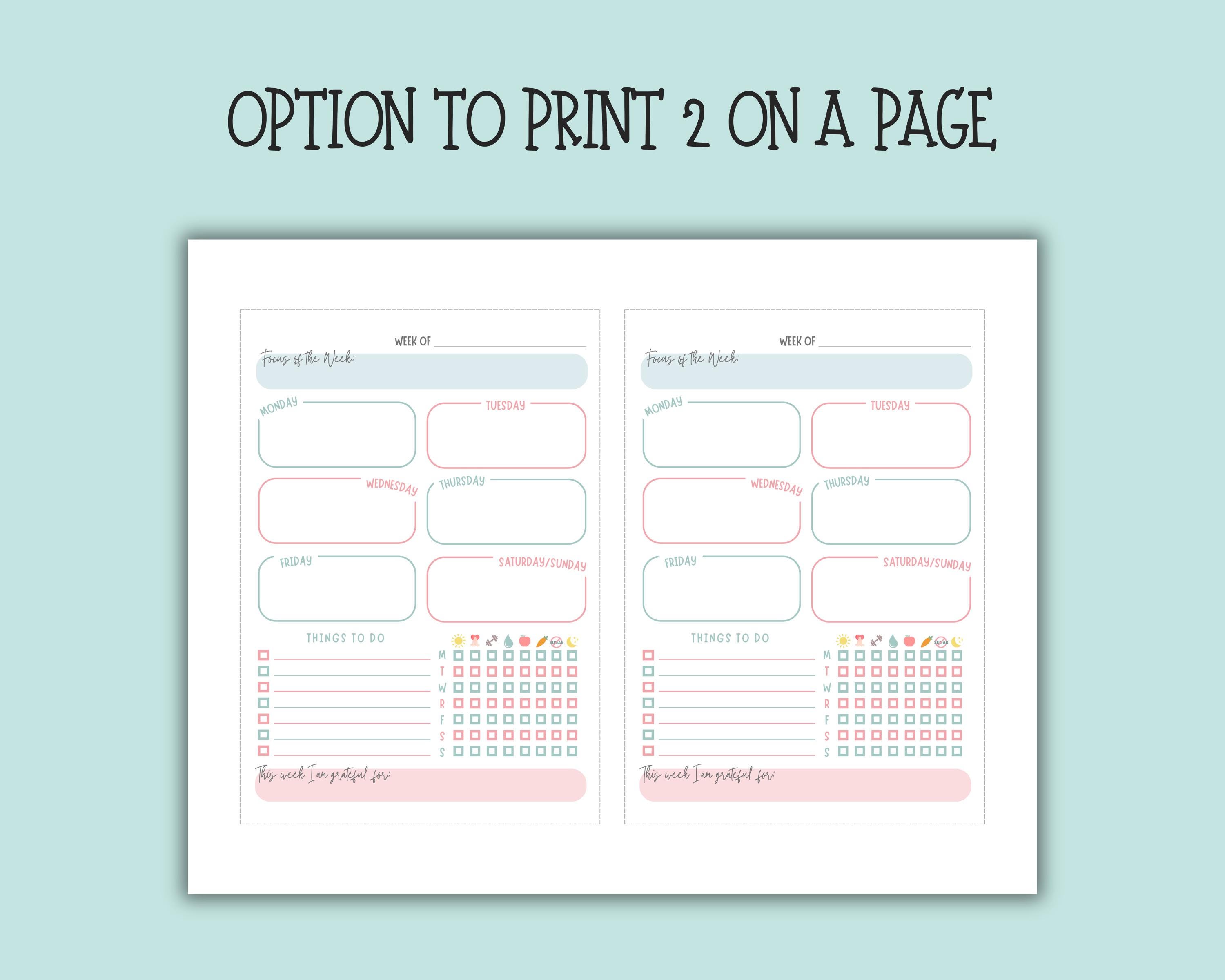 Printable Weekly Planner With Habit Tracker & Gratitude Section ...