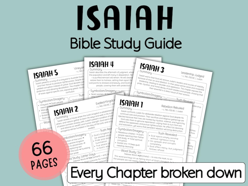 Isaiah Bible Study Guide, Printable Bible Study Template, Bible Study ...